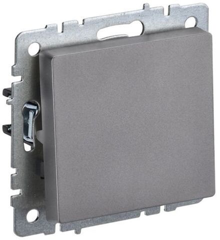 Выключатель проходной 1-кл. СП BRITE ВС10-1-6-БрС 10А механизм сталь IEK BR-V12-0-10-K46