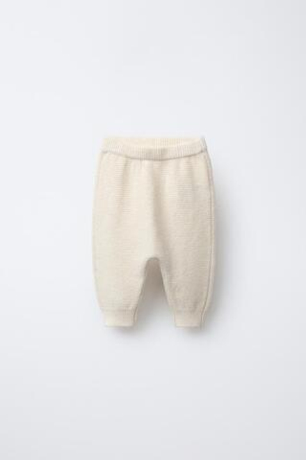 ZARA ТРИКОТАЖНЫЕ БРЮКИ, ЭКРЮ
