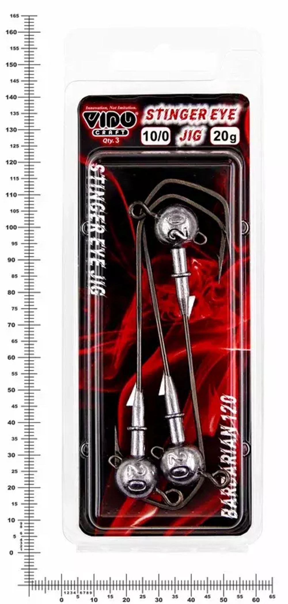 Джиг некрашеный Stinger Eye Jig, крючок Vido Craft VD-079 10/0 (3шт/уп)