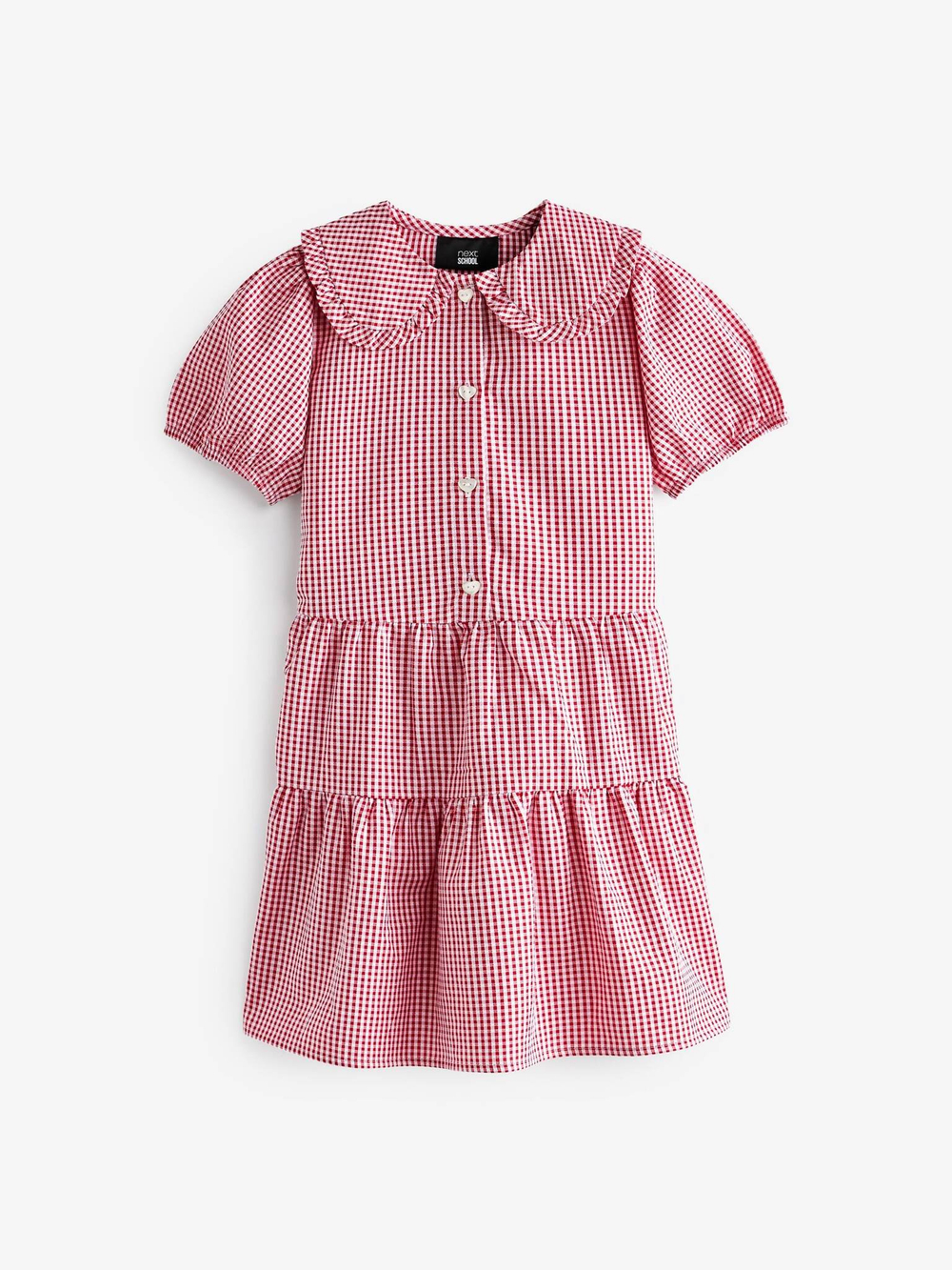Платье школьное для девочки Next M82-266, Белый, Красный
