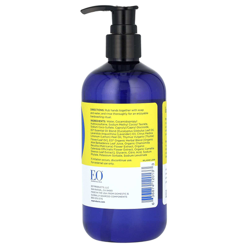 EO Products, мыло для рук, с бодрящим лимоном и эвкалиптом, 355 мл (12 жидк. унций)