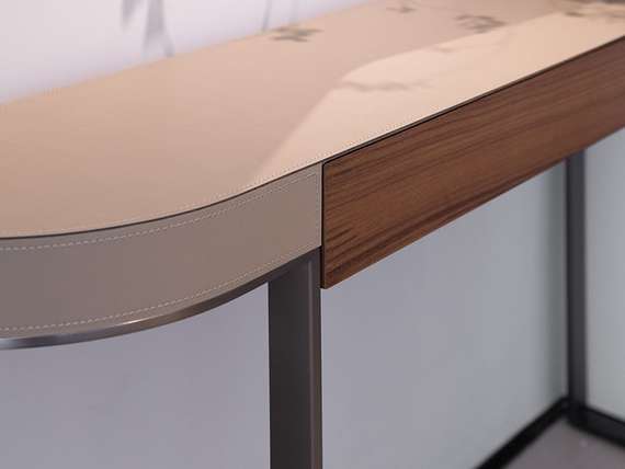 Консоль 4606, 150х84 см, дерево, металл, экокожа