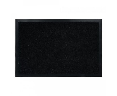 Коврик придверный влаговпитывающий ребристый 50х80см высота ворса 0,5см черный полиэстер подложка ПВХ 24193 TRIP VORTEX