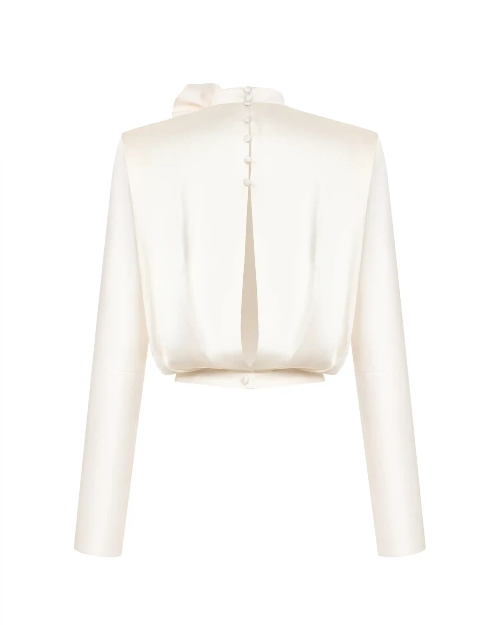Jasmine top, топ с длинным рукавом и чокером из молочного атласа