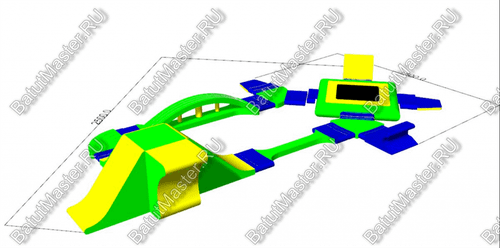 Надувной аквапарк на воде «Забавные горки» 25×15×3 м