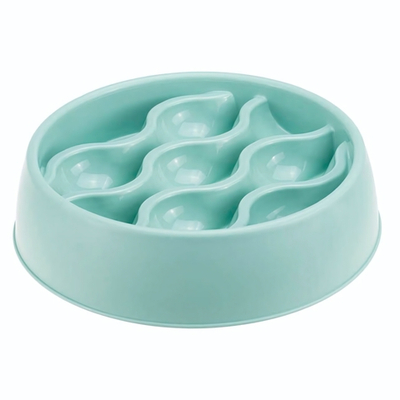 Миска для медленного кормления животных "Волна", морская волна