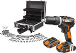 Дрель-шуруповерт аккумуляторная Worx WX367.1 ударная, бесщеточная, набор оснастки 158 пред.