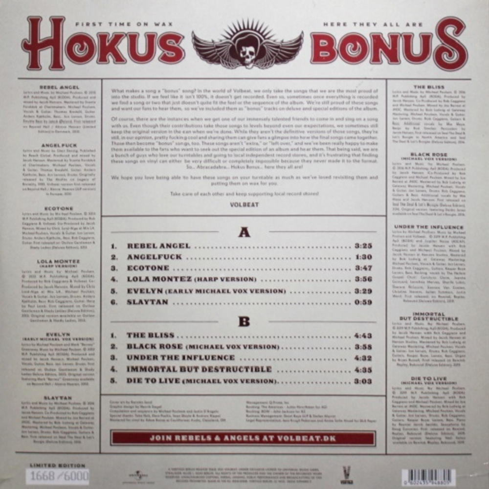 Volbeat / Hokus Bonus (Limited Edition)(Coloured Vinyl)(LP)