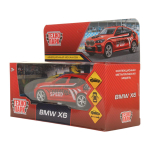 Модель ин. мет. "BMW X6 спорт" 12см, двери, багаж, красный, в коробка (Технопарк)