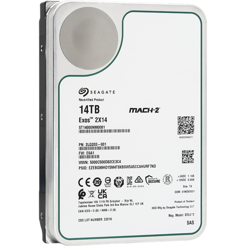 Серверный жесткий диск HDD Seagate Exos 2X14 14TB SATA 7.2K 3.5" ST14000NM0001