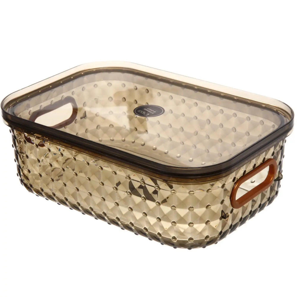 Контейнер для хранения с крышкой «ЛАМИНГТОН», цвет кофейный, 25*17*8.5см