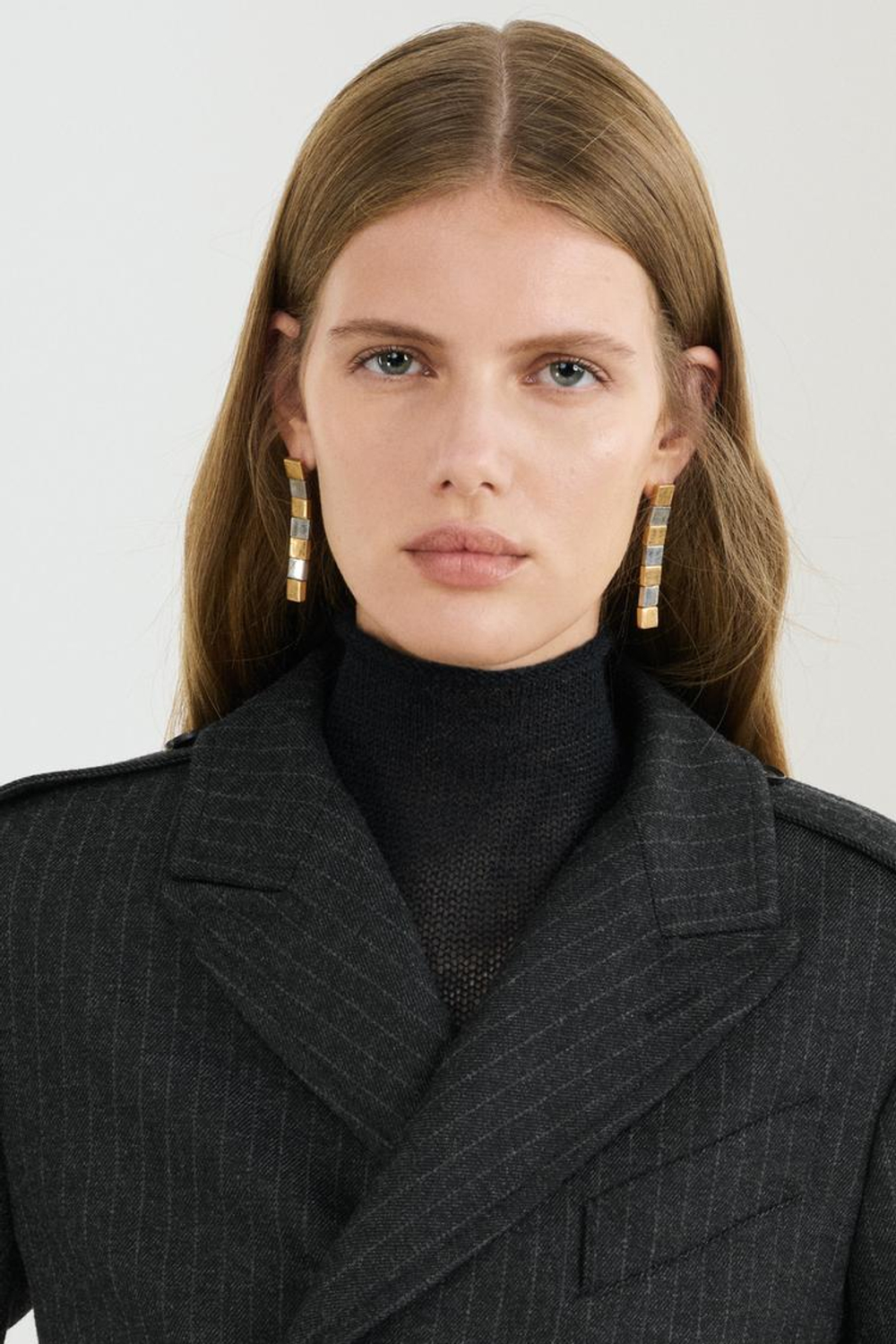 ZARA БЛЕЙЗЕР В МЕЛКУЮ ПОЛОСКУ, ТЕМНО-СЕРЫЙ