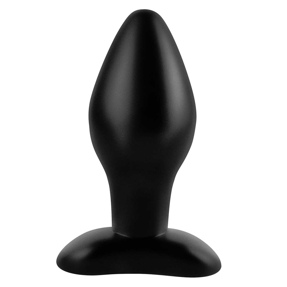 Черная анальная пробка среднего размера Large Silicone Plug - 13 см. (Цвет: черный)