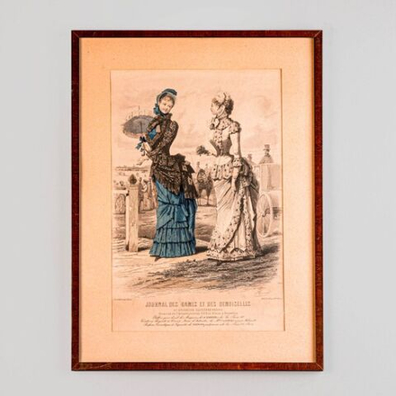 Старинная гравюра «Парижская мода»