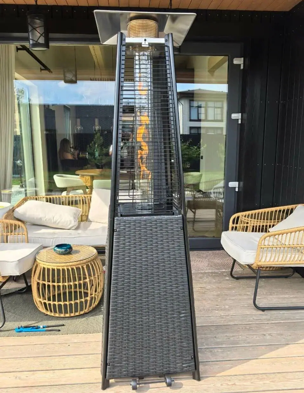 Уличный газовый обогреватель WWT 13I ROTANG Black mini + Чехол