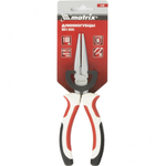 Длинногубцы прямые WHite Nickel, 160 мм, никелированные, трехкомпонентные рукоятки Matrix