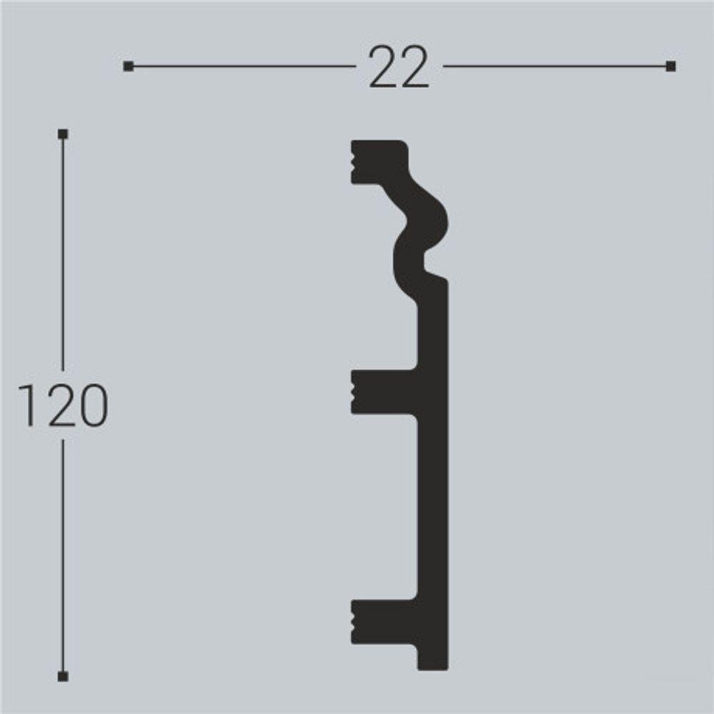 Напольный плинтус П5 120-22 2000х22х120 мм (1 шт)