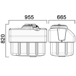 Емкость 330 л с фланцем и крышкой с  клапаном Анион 330 л.(955x665x820см;желтый) - арт.559555