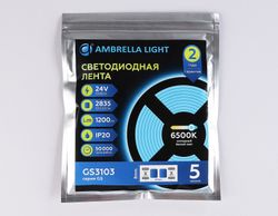 Ambrella Светодиодная лента Ambrella Light GS3103 2835 120Led /10W m/ 24V IP20 6500K 5m LED Strip 24V GS3103