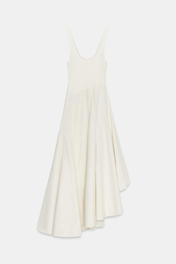 ZARA КОМБИНИРОВАННОЕ ПЛАТЬЕ ГОДЕ, ЭКРЮ