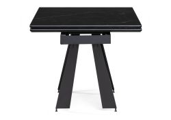 Стеклянный стол Марвин 160(220)х90х76 черный мрамор / черный