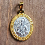 Нательная именная икона святая Татьяна с позолотой кулон медальон с молитвой
