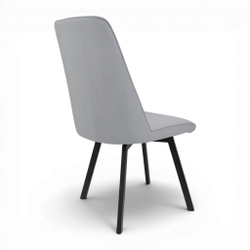 Стул поворотный "Софти 360" (арт. 325П), велюр Бренди В22 серый, ножки профильные черные