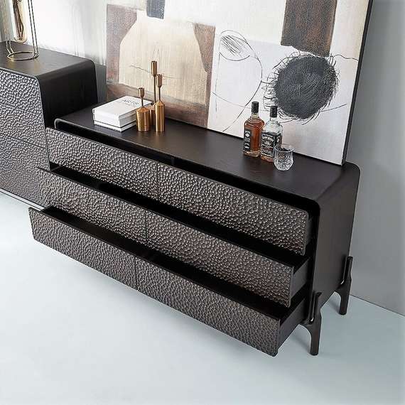 Комод G38, 160х78 см, черный шпон ясеня