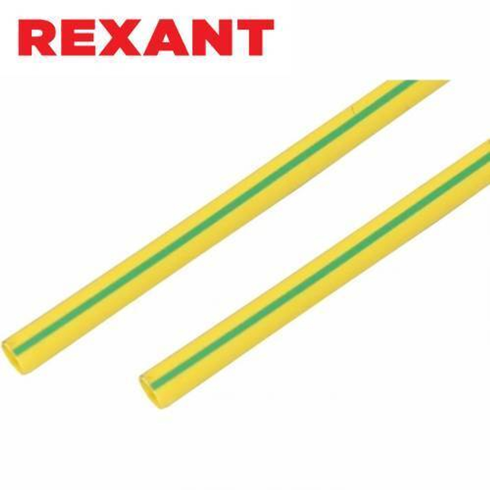 15,0/7,5 мм 1м термоусаживаемая трубка желто-зеленая Rexant/21-5007