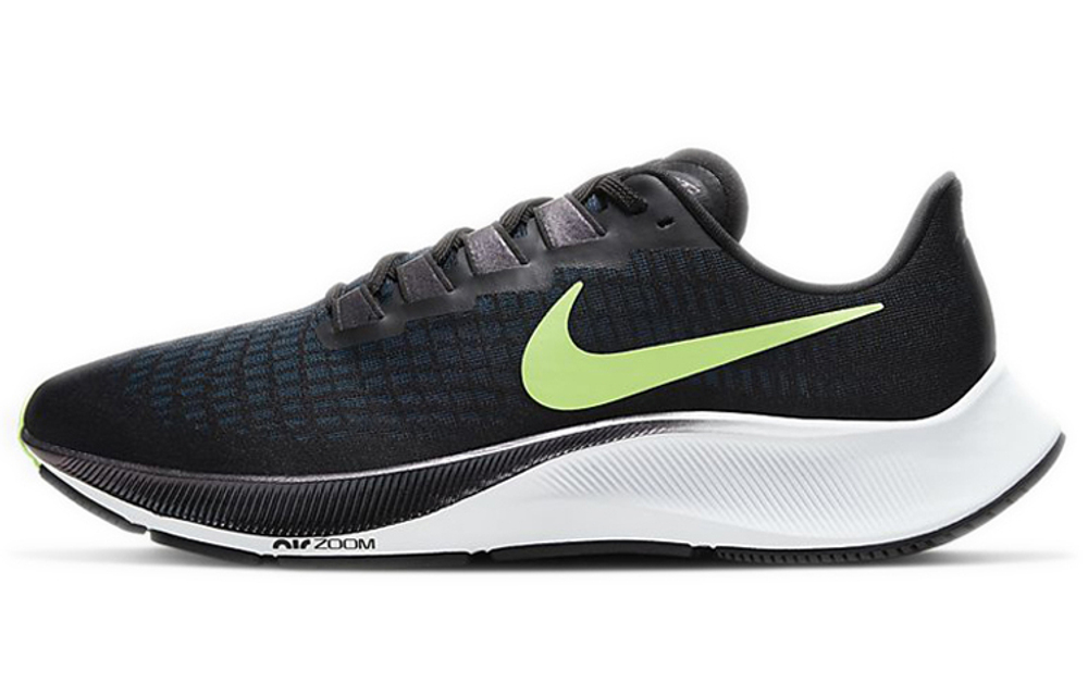 Nike Pegasus 37 comfortable sports mesh shock absorption, non-slip, breathable, low-cut marathon running shoes men's black and green