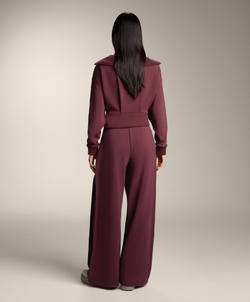 OYSHO Брюки-кокон с боковой складкой и начесом из модала, бордовый