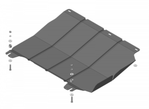 Защита картера Двигателя, КПП. 2 мм, Сталь. для Chery Bonus 3 2014-2016 MOTODOR.69004
