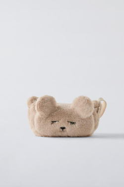 ZARA СУМКА ИЗ ИСКУССТВЕННОГО МЕХА «МЕДВЕДЬ», ЭКРЮ