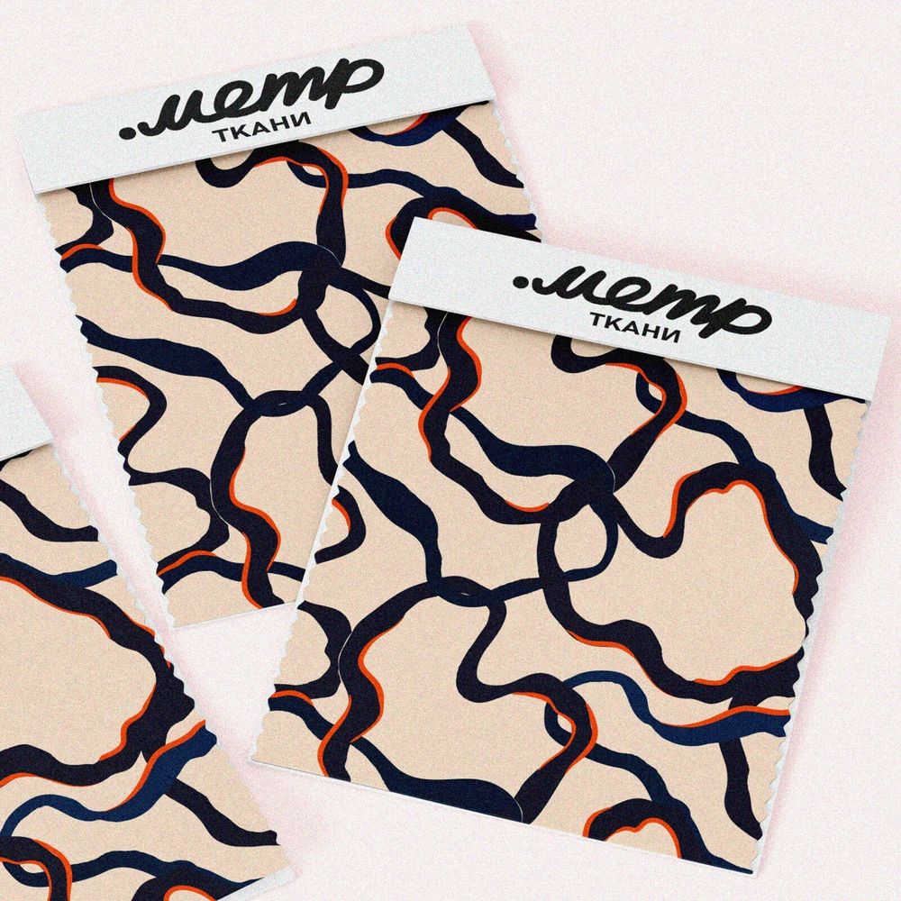 Ткань атлас нейрографические узоры