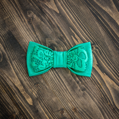 Bow 03-01-03 | Бант для платья из сатин-вельвета и гипюра