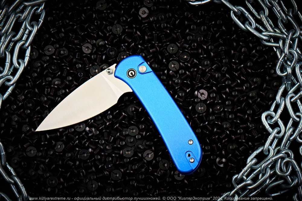 Нож Civivi Qubit C22030E-3 сталь 14C28N Satin рукоять Bright Blue Aluminum