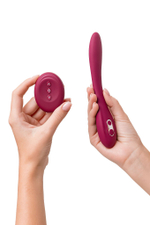 Бордовый многофункциональный вибратор Caberna (Цвет: бордовый)