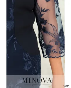 Платье 385СБ-синий Minova