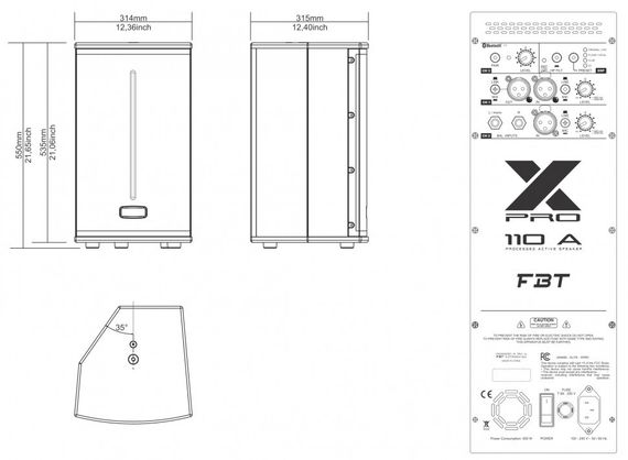 FBT X-PRO 110A активная АС, 1500Вт, динамик 10 дюймов