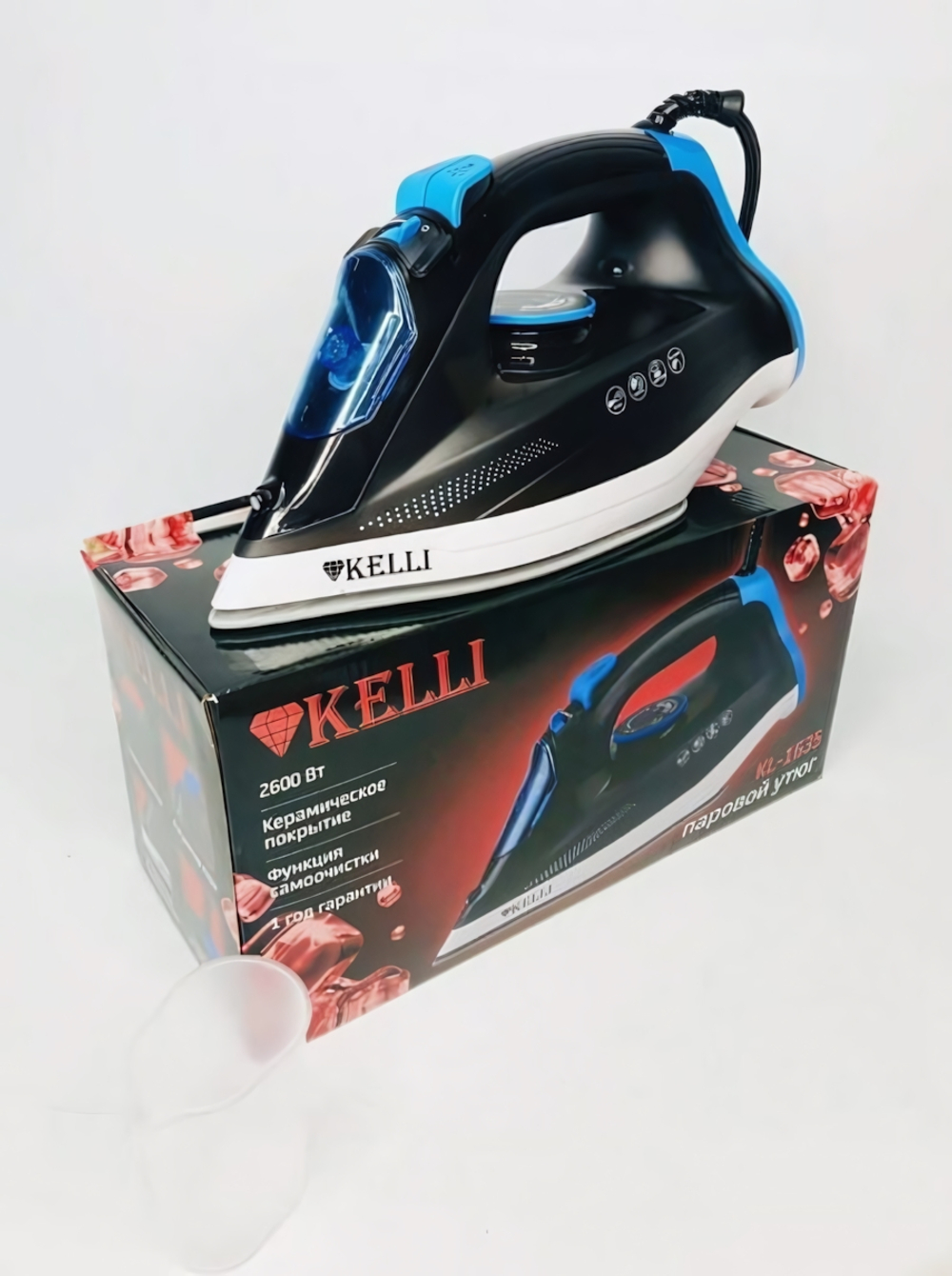 Утюг электрический KELLI KL-1635 керамическая подошва, паровой удар, самоочистка мощн. 2600 Вт