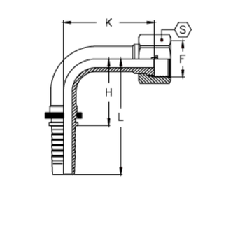 Фитинг DN 12 ORFS (Г) 1.3/16 (90)