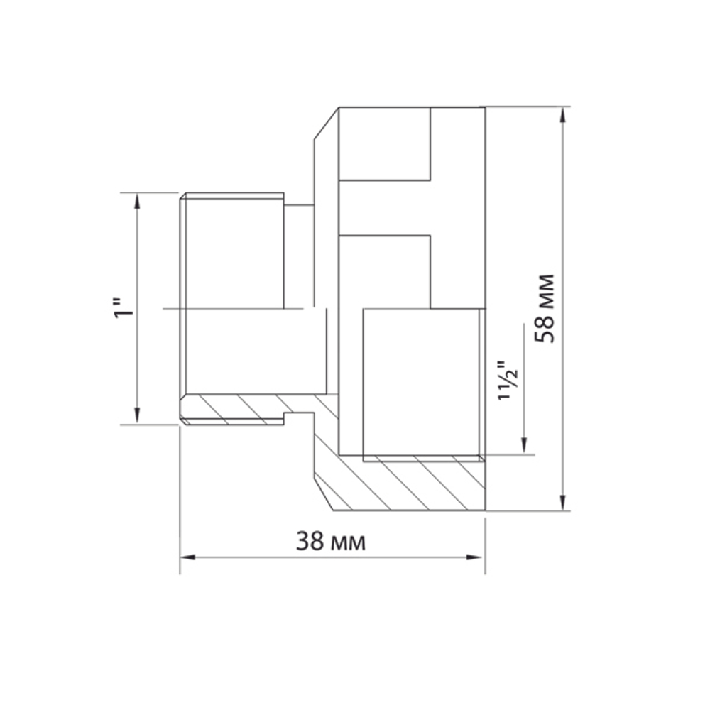Переходник 1 1/2'' - 1'' вн/нар VRT® никель