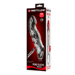 Черная удлиняющая насадка с рельефом Wayde - 21,3 см. (Цвет: черный)