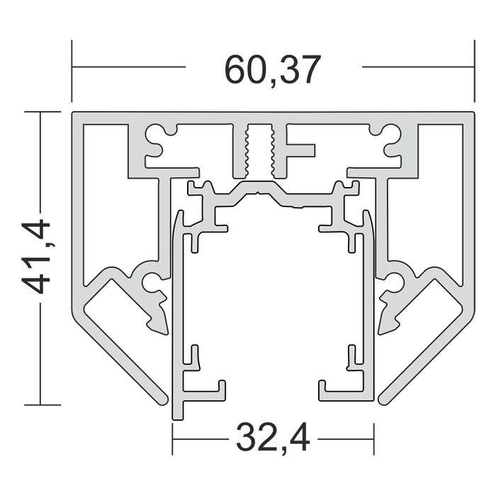 Трехфазный трек (в натяжной потолок) Ledron АВД-4710 (5102) White