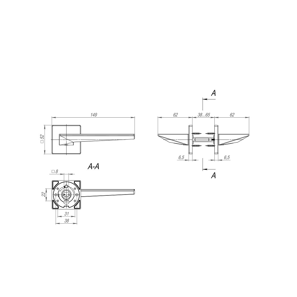 Ручка раздельная K.SL52.PHANTOM (PHANTOM SL) BL-24 черный