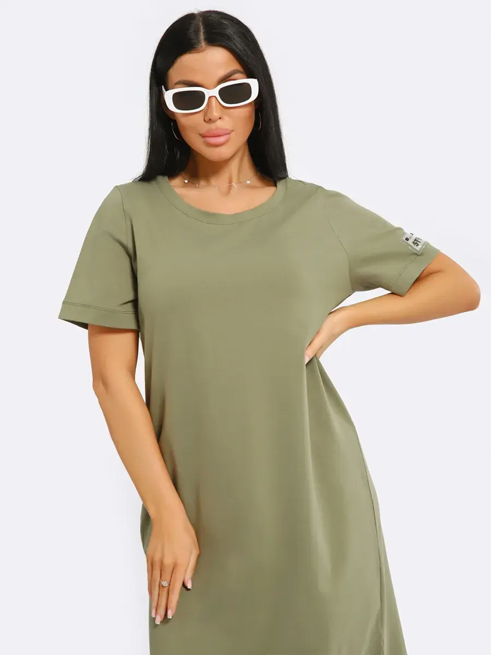 Платье хлопок однотон большие размеры