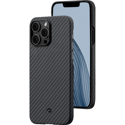 Чехол из арамидного волокна с поддержкой MagSafe PITAKA MagEZ Case 3 1500D для iPhone 14 Pro, Black / Grey Twill (Cаржевое переплетение)