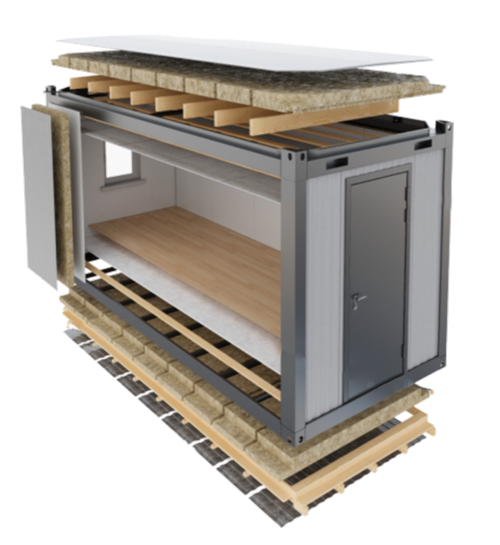 Вагон-дом 6х2,8м жилой на 6 человек с тамбуром