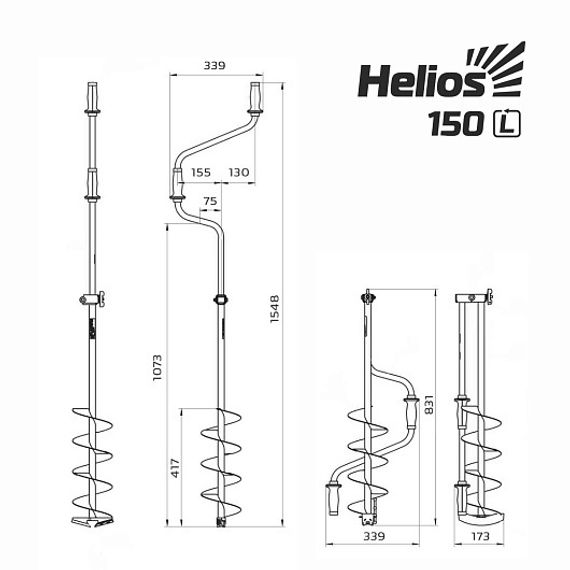 Ледобур Тонар HELIOS HS-150D (левое вращение) LH-150LD