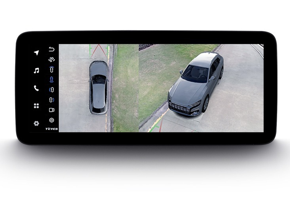Магнитола для Great Wall Poer KingKong, Haval H5 2023+ (монохром) - Teyes LUX ONE 360 монитор 12.3" 2K QLED на Android 10, ТОП процессор, CarPlay, 4G SIM-слот, 6/128 ГБ, 4 камеры в комплекте